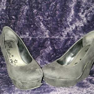 Black Suede Wedges